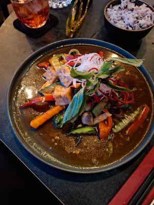 Tofu dish with rice at Akimy in Munich