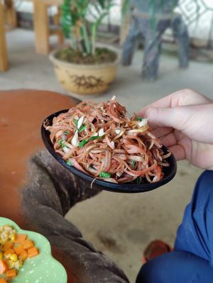 Banana flour salad at Lang Chay Restaurant & Coffee in Sapa
