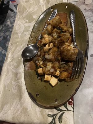 Fried cauliflower and tofu!!!  at Art Space Gallery and Music Bar in Phuket