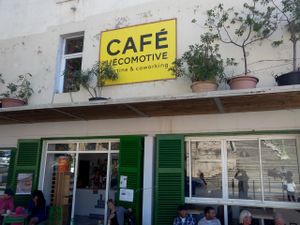 Outside of the restaurant, with a nice terrace at L' Ecomotive in Marseille