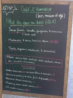 Daily menu at L' Ecomotive in Marseille