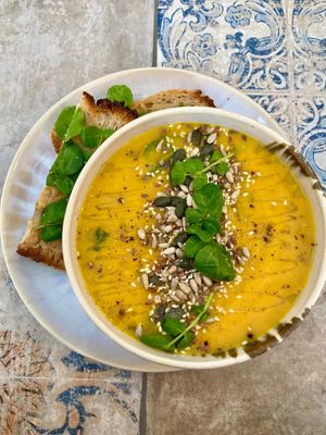 Vegetable cream with watercress  at Cult n' Art Café in Alvor