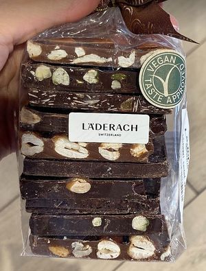 Vegan assortment at Läderach in Paris