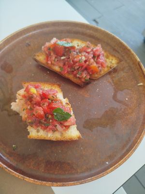 Bruscetta at Iliada Beach Bar Restaurant in Corfu