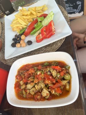 Different veggies for breakfast   at Hisko Home Foods in Istanbul