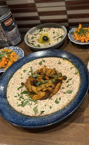 Mushroom hummus and babaganoush! So delicious!   at Tel Aviv Kyoto - テルアビブ京都 in Kyoto