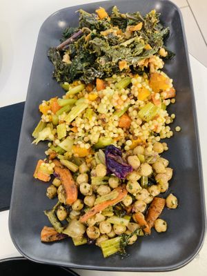 Salads - cabbage/pumpkin, cous cous/veggies, chickpea/veggies  at Piazza Martino Agricoltura e Cucina in Bologna