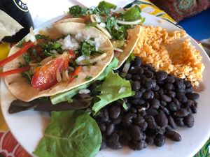 Vegetarian tacos without dairy at Papas and Pollos in Sebastopol