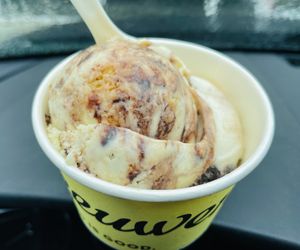Banana bread pudding with fudge swirl  at Van Leeuwen Ice Cream in Los Angeles