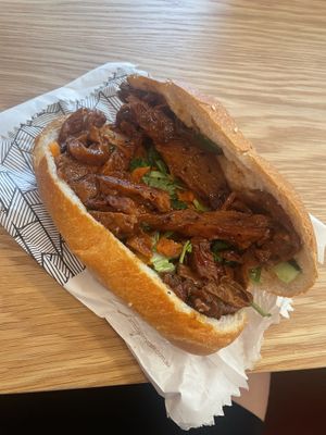 Vegan Pork Bahn mi   at Amie Bakery Cafe in Melbourne