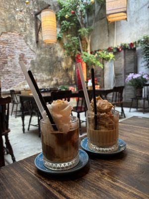 VG Peanut butter & VG coconut iced coffees   at The Hanoi Cafe in Hanoi