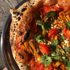 Oyster mushroom Tom Yum pizza at Daner Pizza in Tbilisi