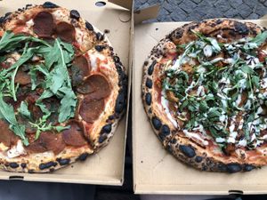 pepperoni and pastrami  at Daner Pizza in Tbilisi