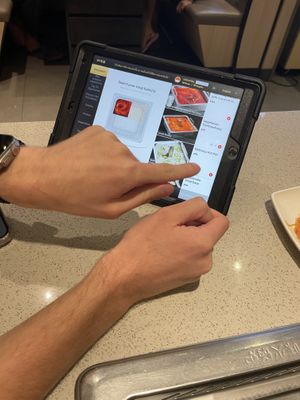 iPad for ordering   at Haidilao Hot Pot in Bangkok