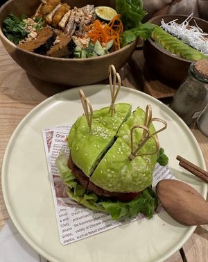 Beyond burger at iVegan Supershop Old Quarter Hanoi - Healthy Plant Based Cafe in Hanoi