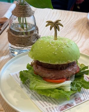 Beyond burger at iVegan Supershop Old Quarter Hanoi - Healthy Plant Based Cafe in Hanoi