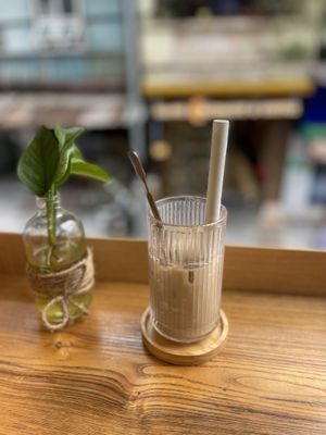 Half a coffee haha #Veganuary at iVegan Supershop Old Quarter Hanoi - Healthy Plant Based Cafe in Hanoi