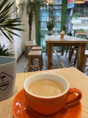 Hot Vietnamese coffee  #Veganuary at iVegan Supershop Old Quarter Hanoi - Healthy Plant Based Cafe in Hanoi
