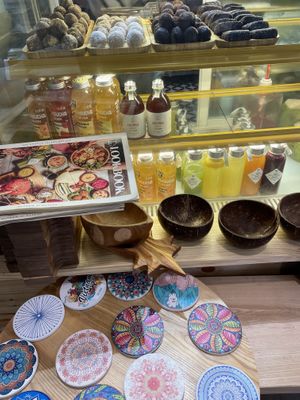 Energy balls, juices and raw brownie  #Veganuary at iVegan Supershop Old Quarter Hanoi - Healthy Plant Based Cafe in Hanoi