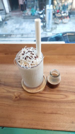 Coconut coffee at iVegan Supershop Old Quarter Hanoi - Healthy Plant Based Cafe in Hanoi