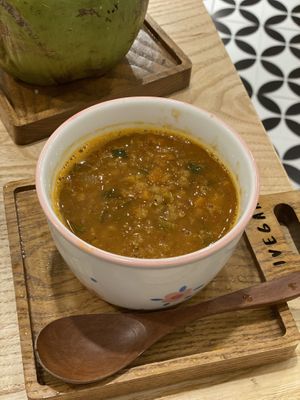 Lentil soup… very tasty!  at iVegan Supershop Old Quarter Hanoi - Healthy Plant Based Cafe in Hanoi