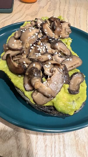 Avocado & mushroom bread  at iVegan Supershop Old Quarter Hanoi - Healthy Plant Based Cafe in Hanoi