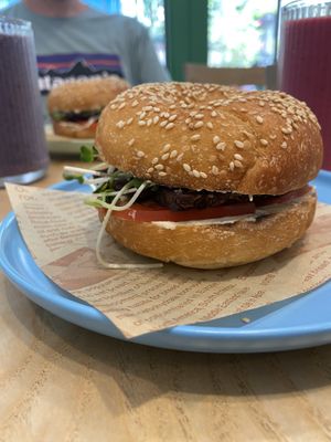 Tempeh bagel  at iVegan Supershop Old Quarter Hanoi - Healthy Plant Based Cafe in Hanoi