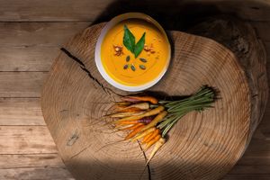 Veg soup of the day at Dastra in Turin