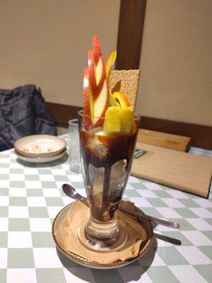 Chocolate parfait at Silver Backs Cafe in Kyoto