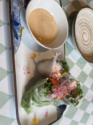 Cheese spring rolls   at Silver Backs Cafe in Kyoto
