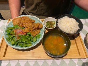 Vegan meat set meal   at Silver Backs Cafe in Kyoto