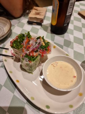 Spring rolls at Silver Backs Cafe in Kyoto