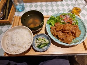 Vegan meat plate at Silver Backs Cafe in Kyoto