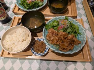 "grilled meat" set meal at Silver Backs Cafe in Kyoto
