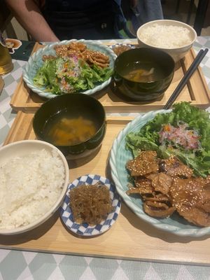 Amazing - the vegan meat set  at Silver Backs Cafe in Kyoto