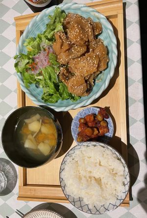 Vegan grilled meatt  at Silver Backs Cafe in Kyoto