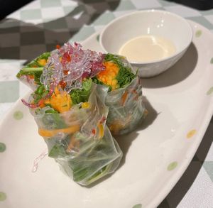 Vegetable spring rolls  at Silver Backs Cafe in Kyoto