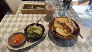 Guacamole and tomato salsa   at Silver Backs Cafe in Kyoto