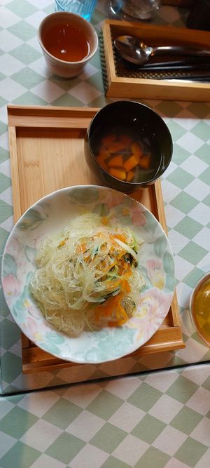Vermicelli noodles, broth was incredible at Silver Backs Cafe in Kyoto