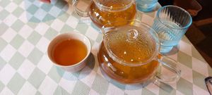 Jasmine tea at Silver Backs Cafe in Kyoto