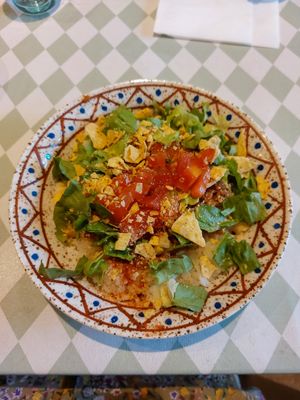 Taco rice at Silver Backs Cafe in Kyoto