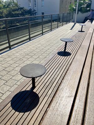 Outside seating  at Ballsy Tea in North Sydney