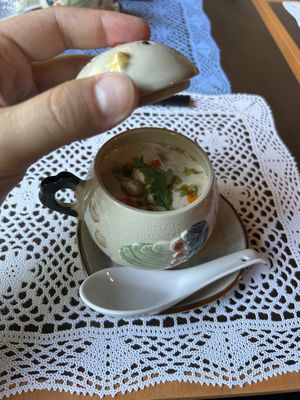 Tofu milk soup  at Isso in Kamakura