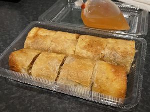All items can be taken away, with many already pre-packed for take away, including the spring rolls for 30 baht.  at Vegetarian Food For Health in Nakhon Ratchasima