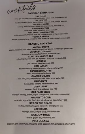  at Sandbar Beachclub Restaurant and Bar in Koh Tao