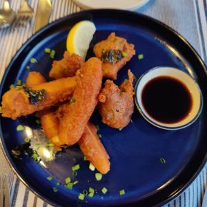 Tempura: Tempeh, Tofu, Broccoli at Sandbar Beachclub Restaurant and Bar in Koh Tao