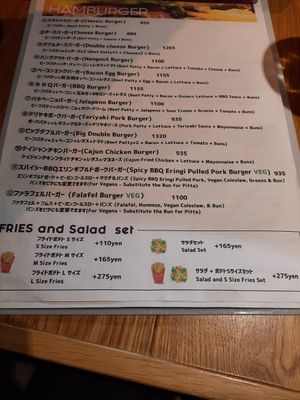 Les 2 derniers burger sont vegetarien at Taros Brewing in Hiroshima