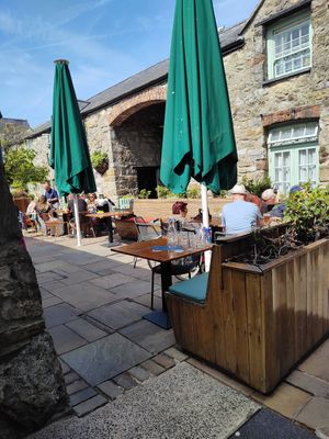 Outdoor seating at The Bull's Head Inn in Beaumaris