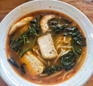 Prawn noodles, not bad worth trying at Pure Minded Vegetarian Cafe - Taman Daya 静思素食坊 in Johor Bahru