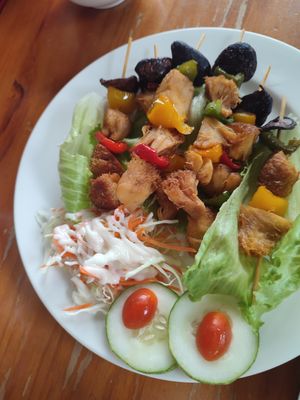 Mushroom satay at Pure Minded Vegetarian Cafe - Taman Daya 静思素食坊 in Johor Bahru